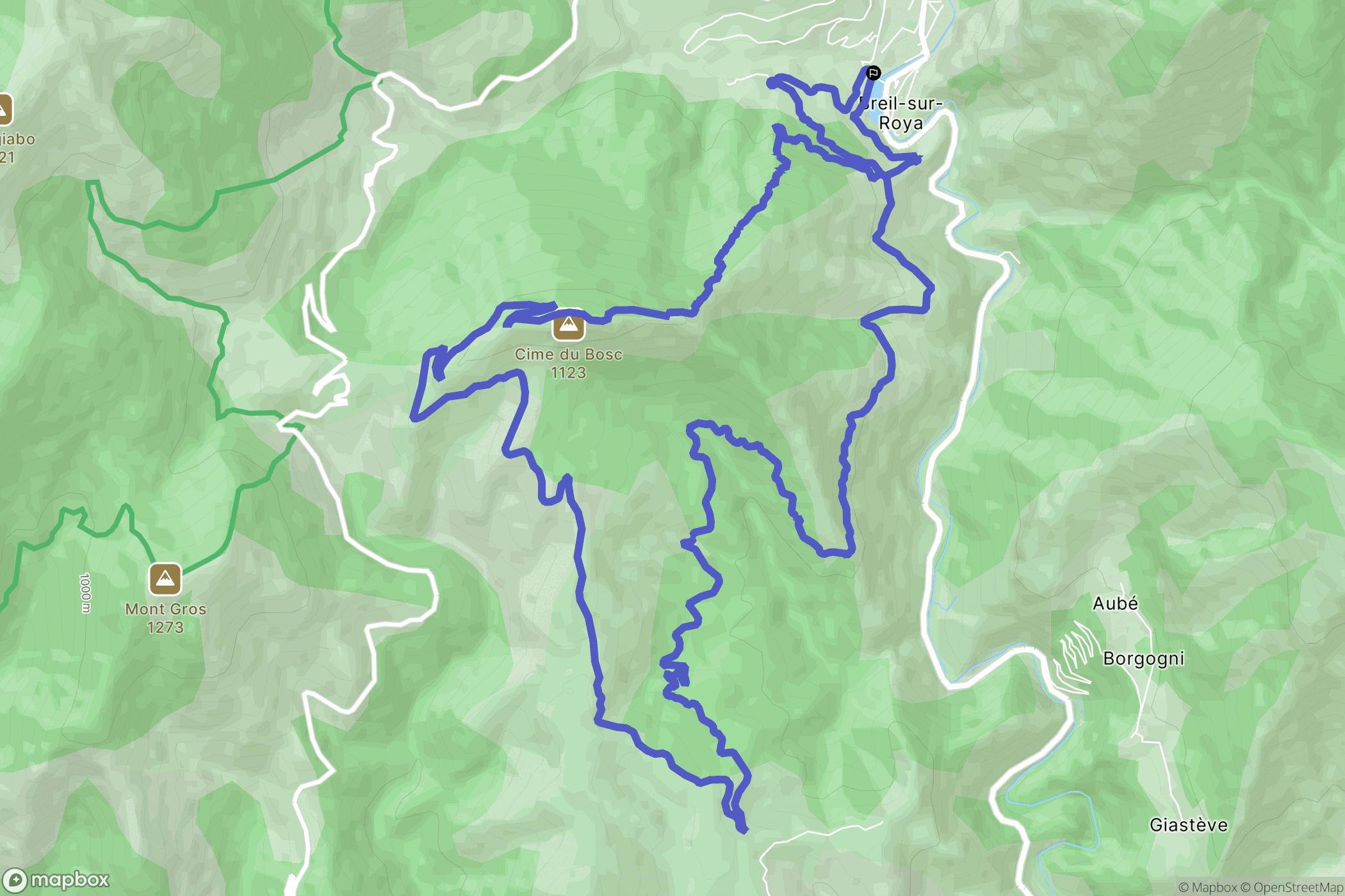 Breil-sur-Roya : carte du parcours de randonnée - France