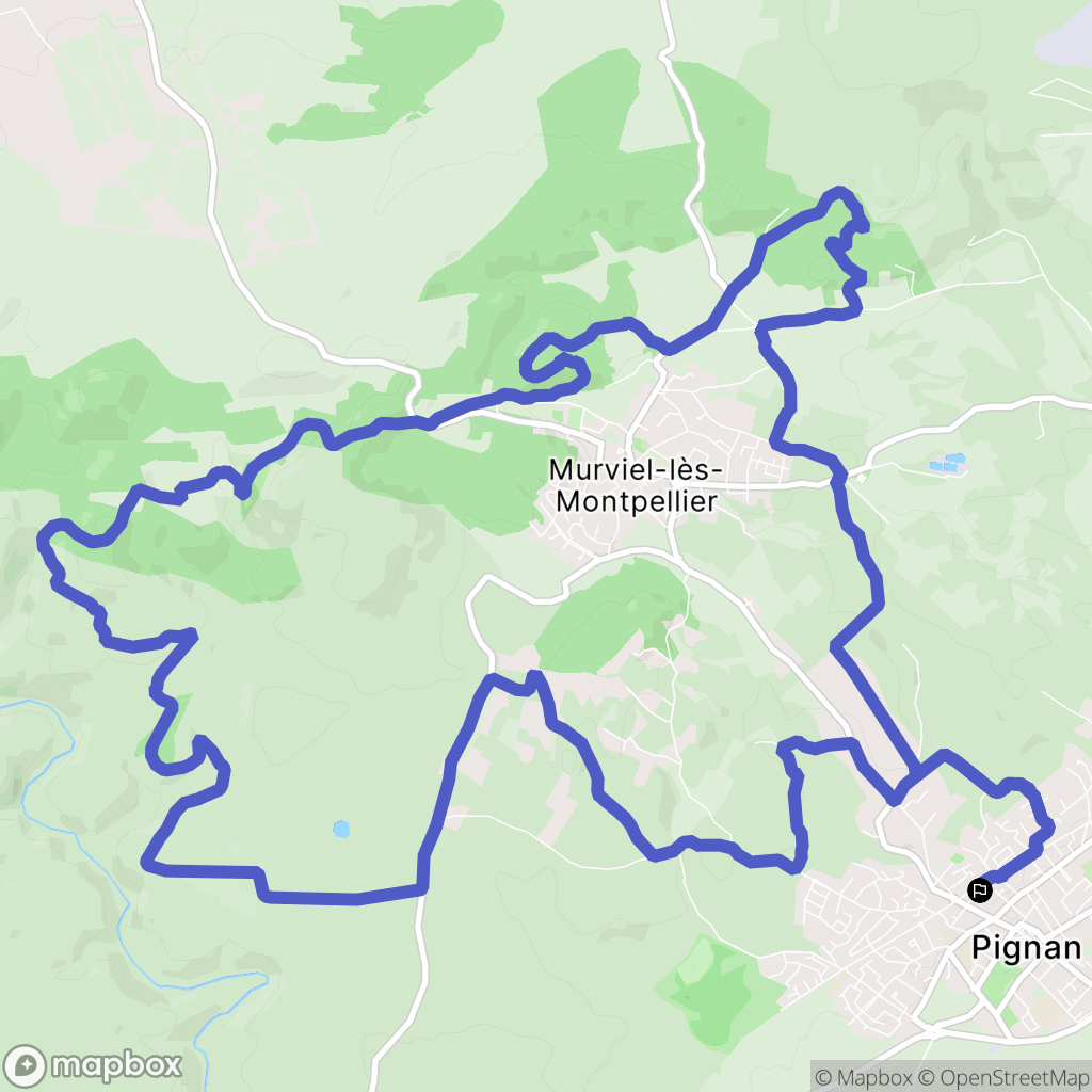 Pignan : carte du parcours de randonnée - France
