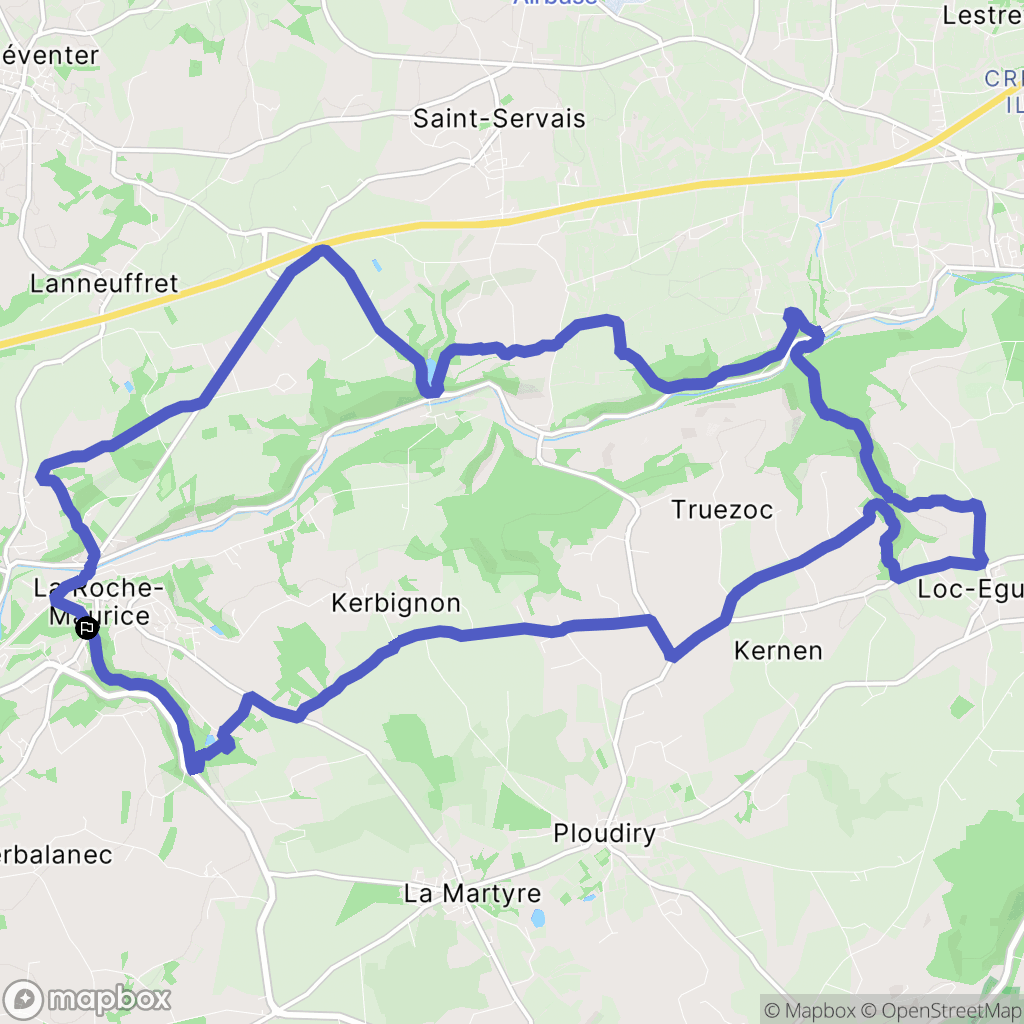 La Roche-Maurice : carte du parcours de randonnée - France