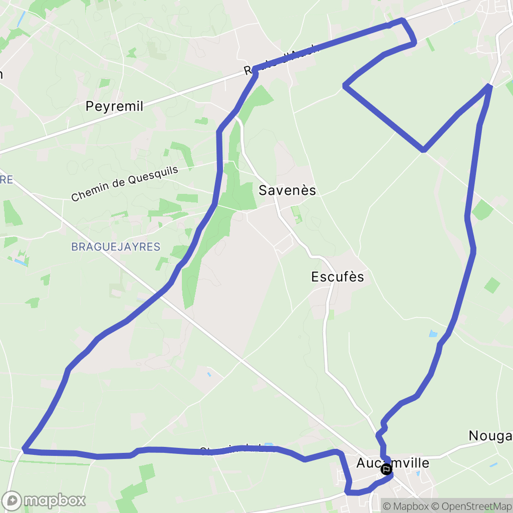 Aucamville : carte du parcours de randonnée - France