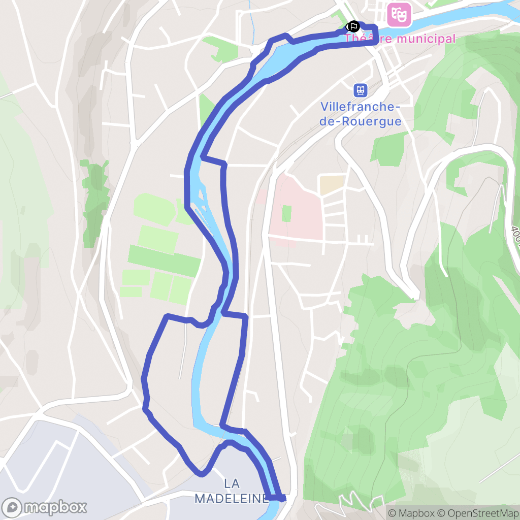Villefranche-de-Rouergue : carte du parcours de randonnée - France