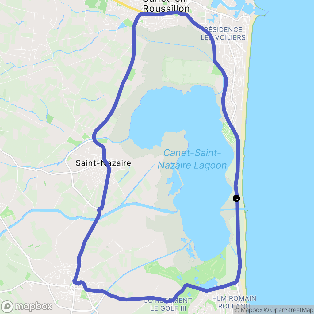 Canet-en-Roussillon : carte du parcours de randonnée - France