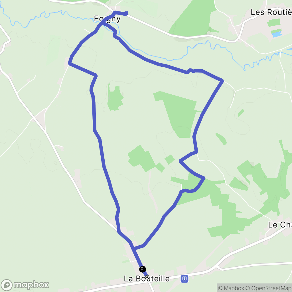 La Bouteille : carte du parcours de randonnée - France