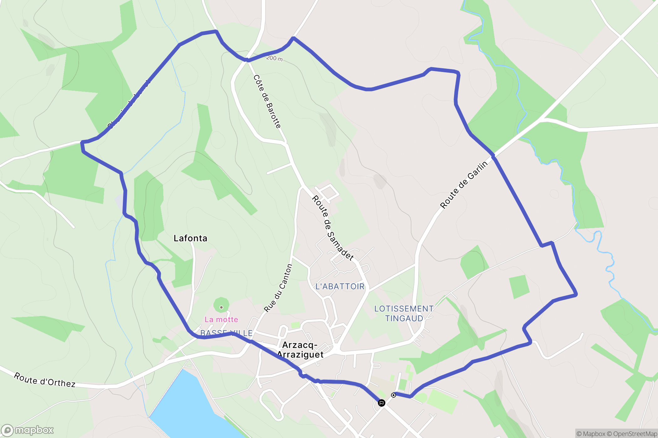 Vignes : carte du parcours de randonnée - France