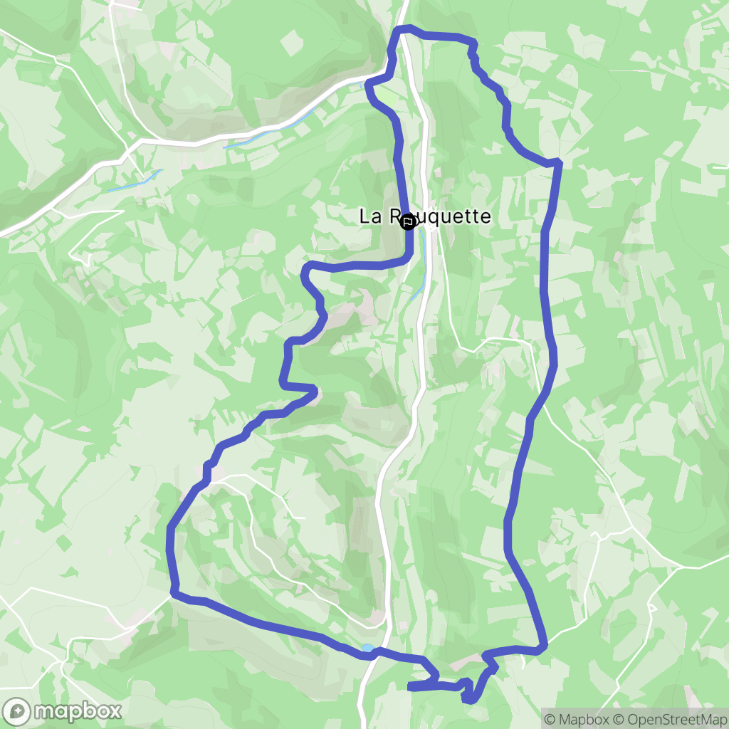 La Rouquette : carte du parcours de randonnée - France