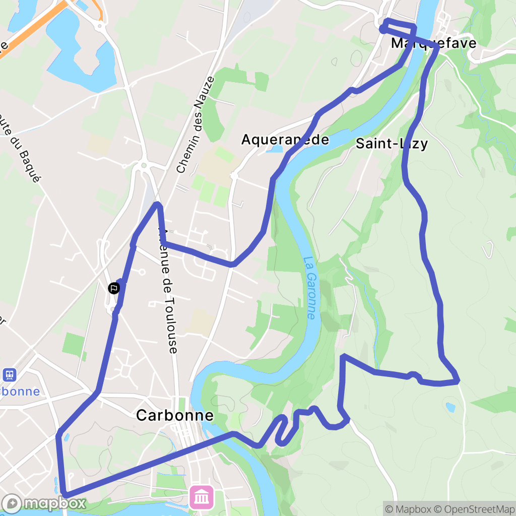 Carbonne : carte du parcours de randonnée - France