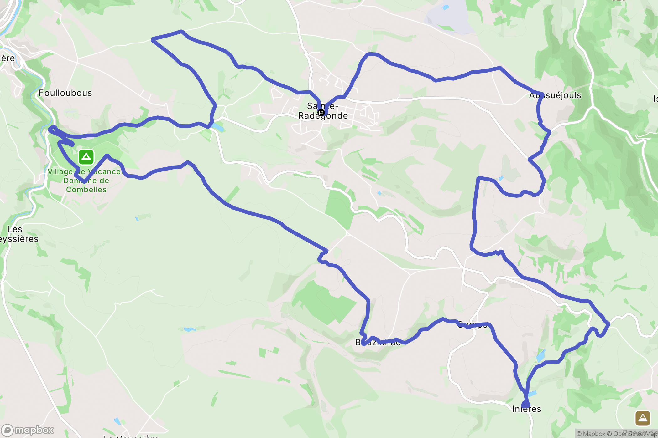Sainte-Radegonde : carte du parcours de randonnée - France