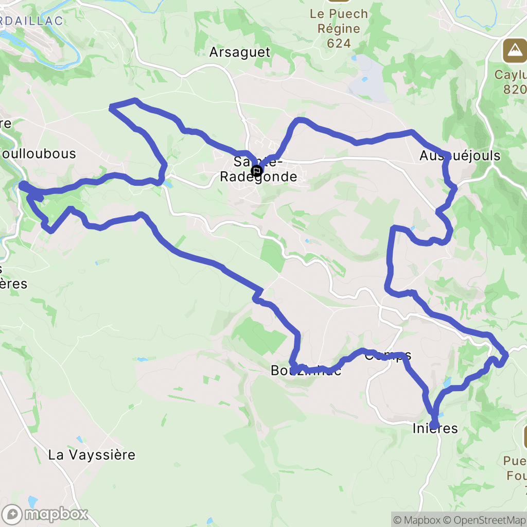 Sainte-Radegonde : carte du parcours de randonnée - France