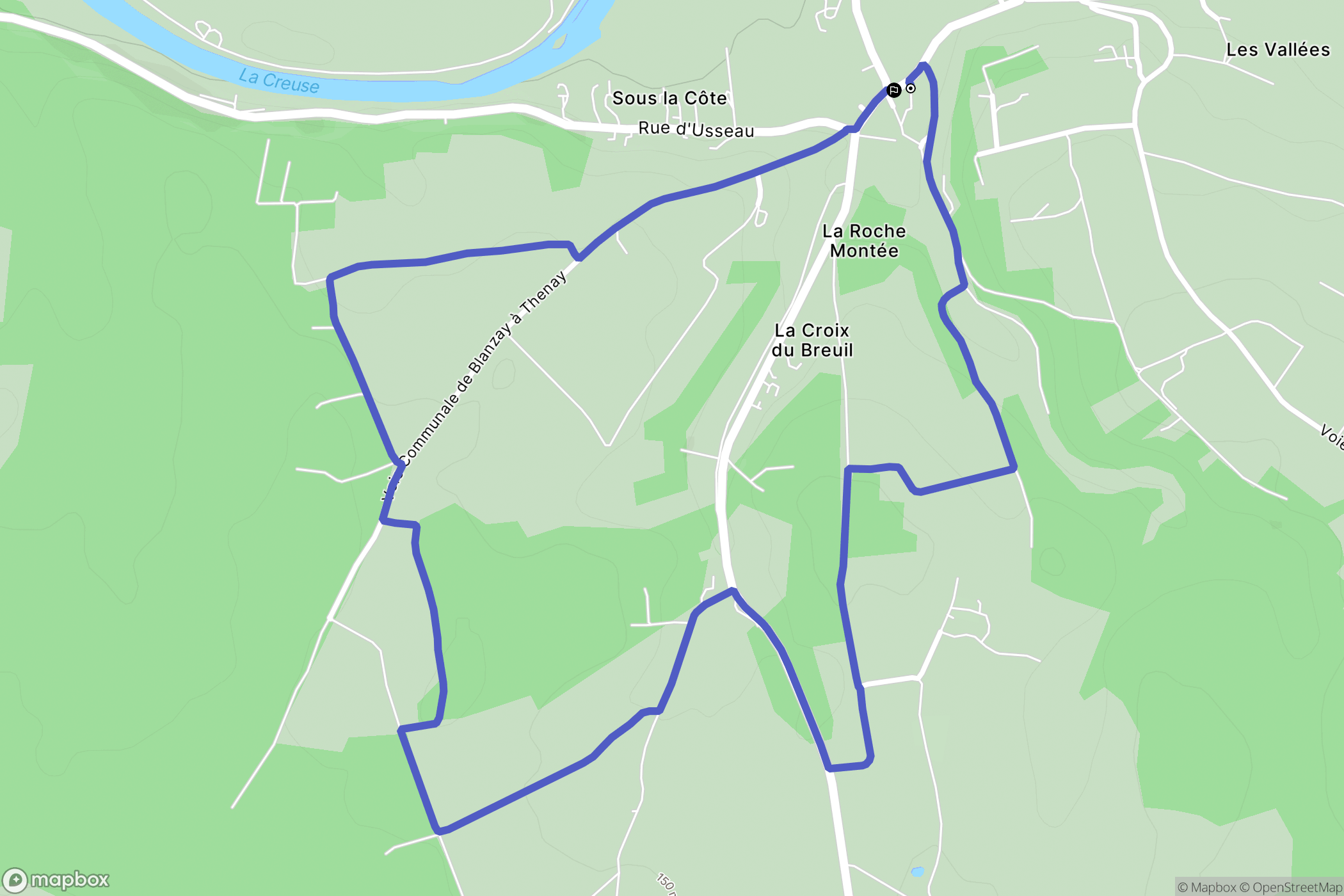 Thenay : carte du parcours de randonnée - France