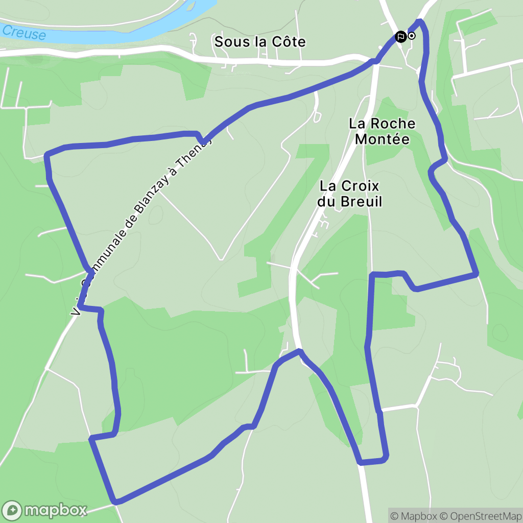 Thenay : carte du parcours de randonnée - France