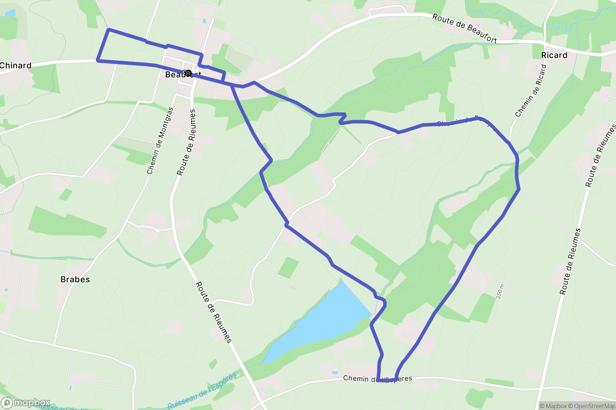 Beaufort : carte du parcours de randonnée - France