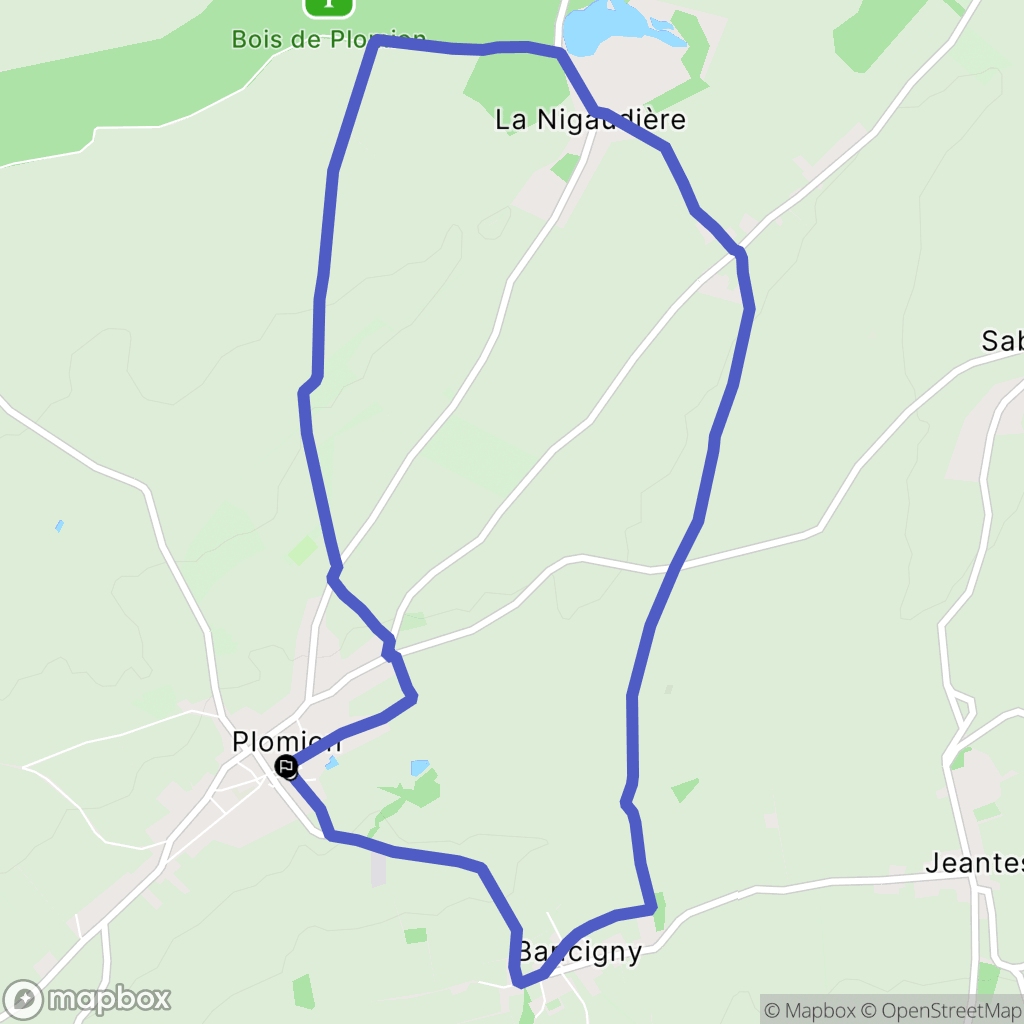 Plomion : carte du parcours de randonnée - France
