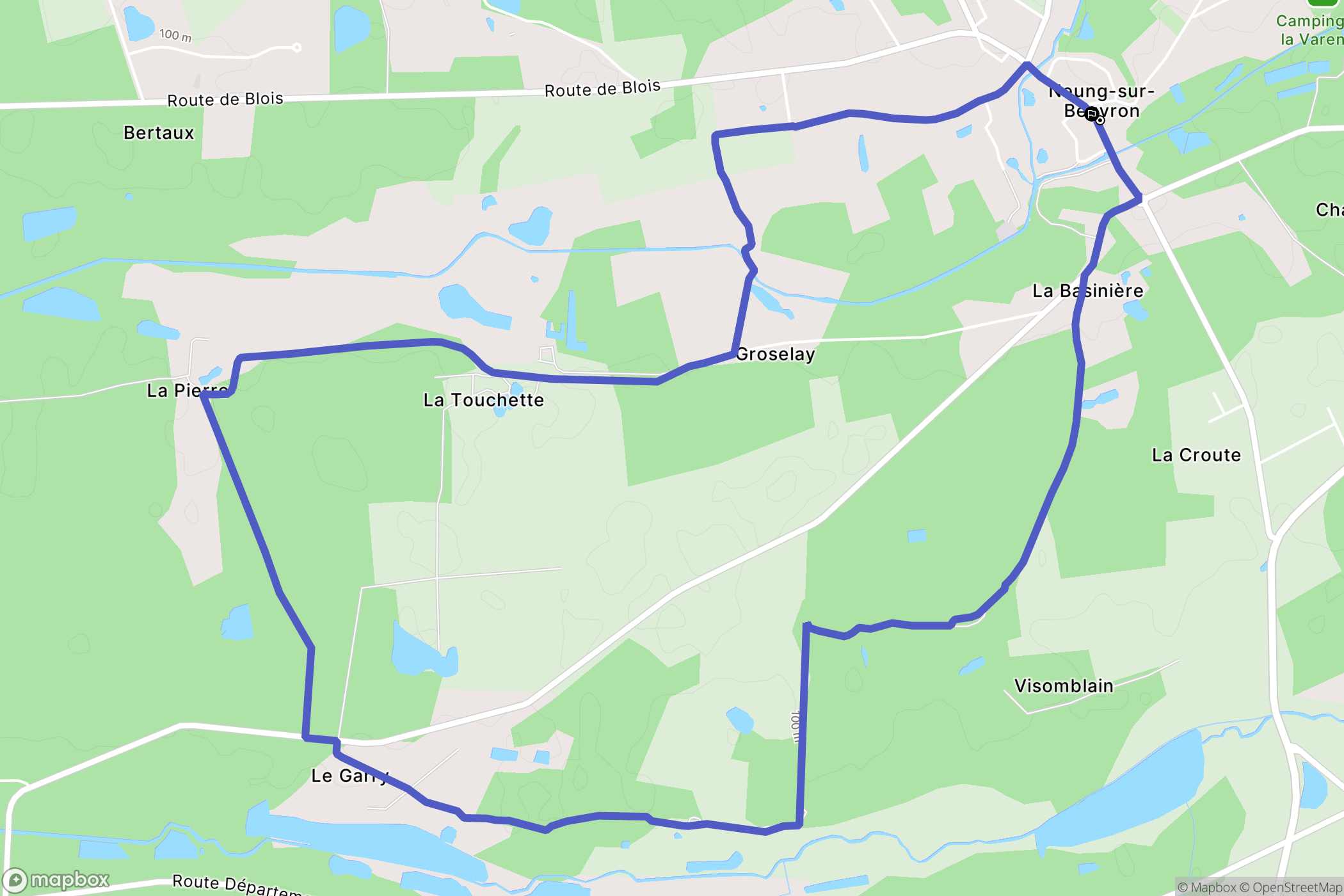 Neung-sur-Beuvron : carte du parcours de randonnée - France