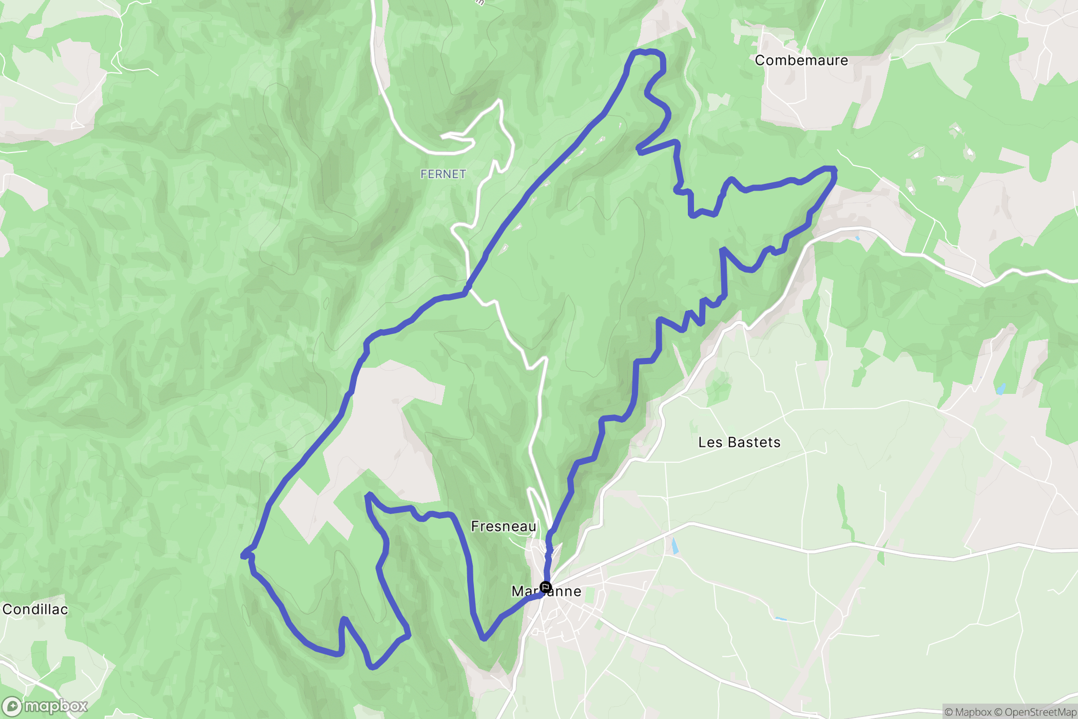 Marsanne : carte du parcours de randonnée - France