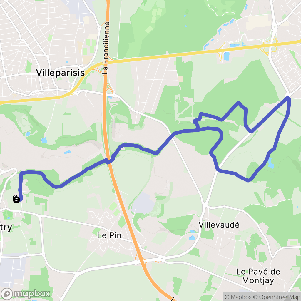 Courtry : carte du parcours de randonnée - France