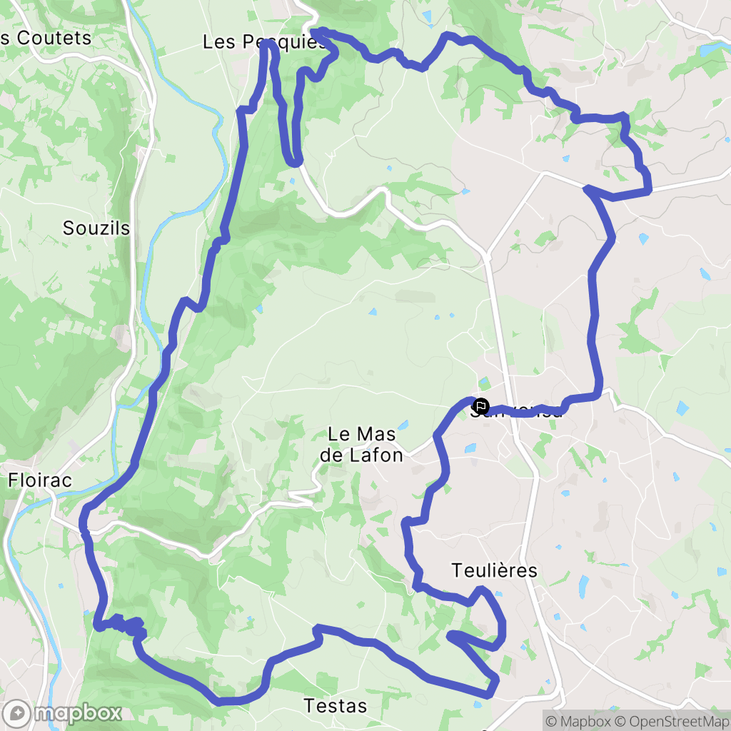 Sanvensa : carte du parcours de randonnée - France