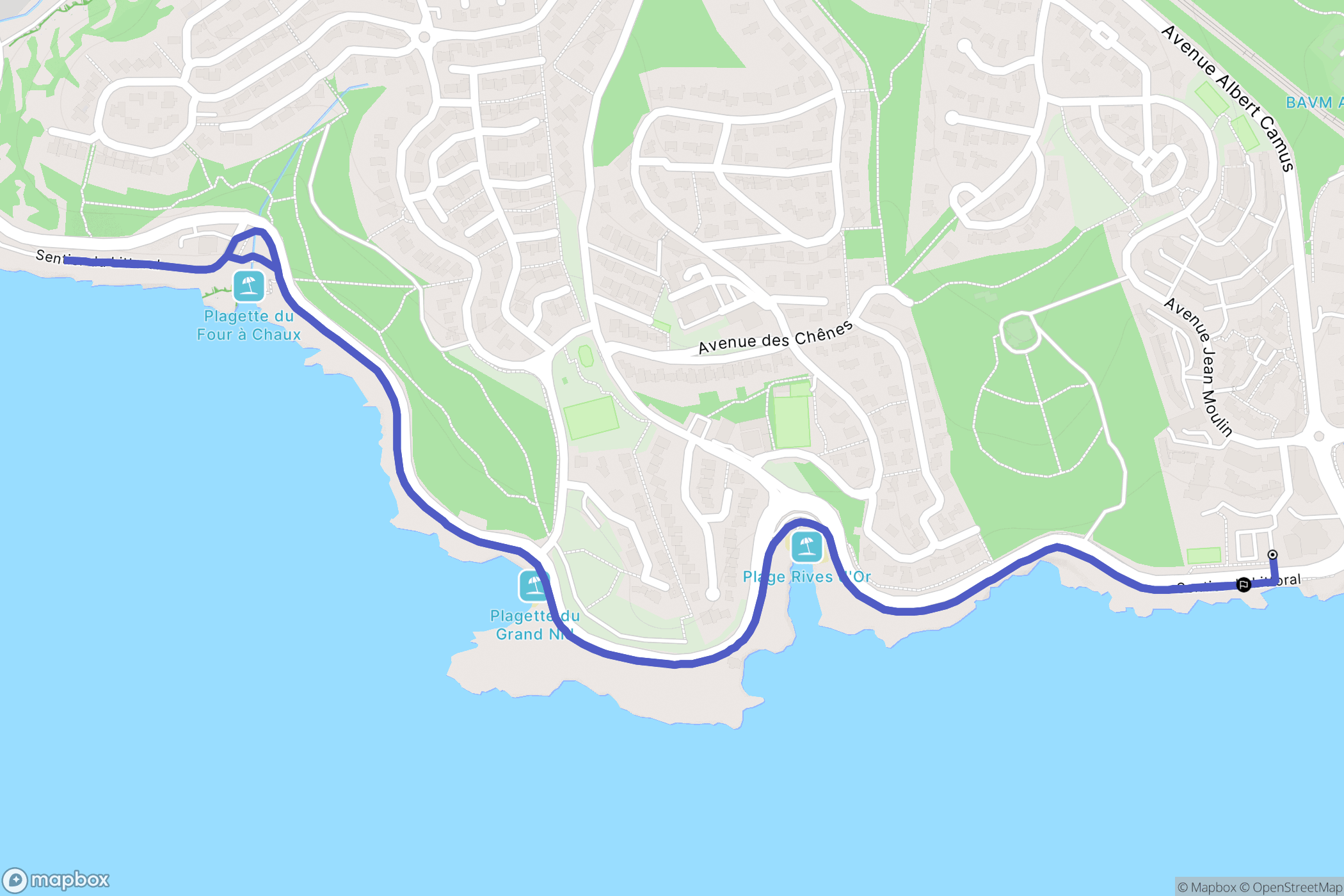 Sausset-les-Pins : carte du parcours de randonnée - France