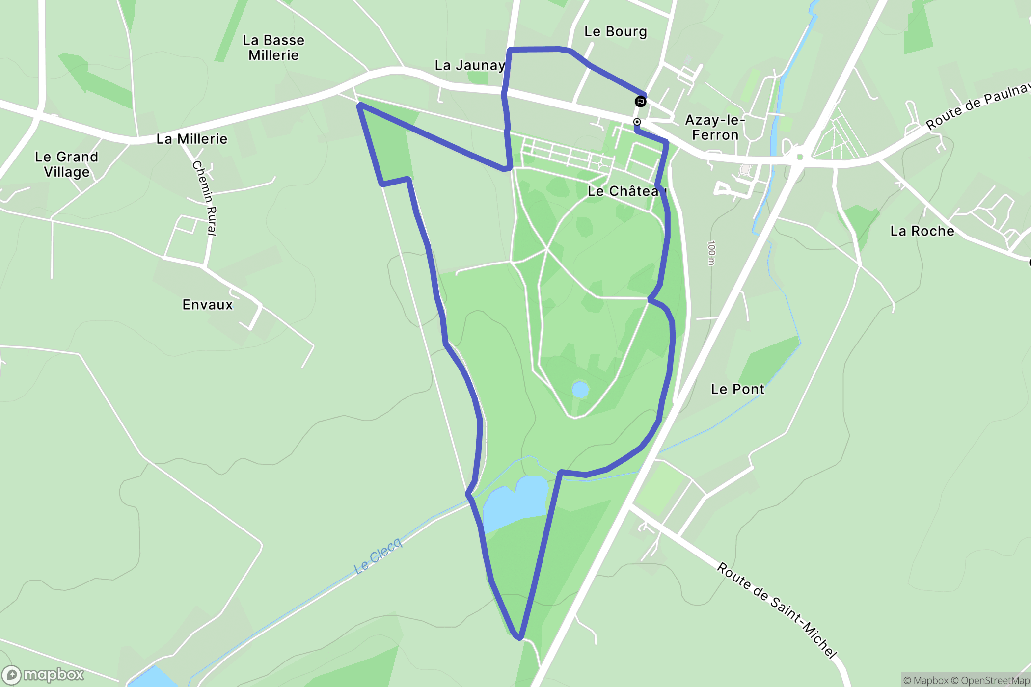 Azay-le-Ferron : carte du parcours de randonnée - France