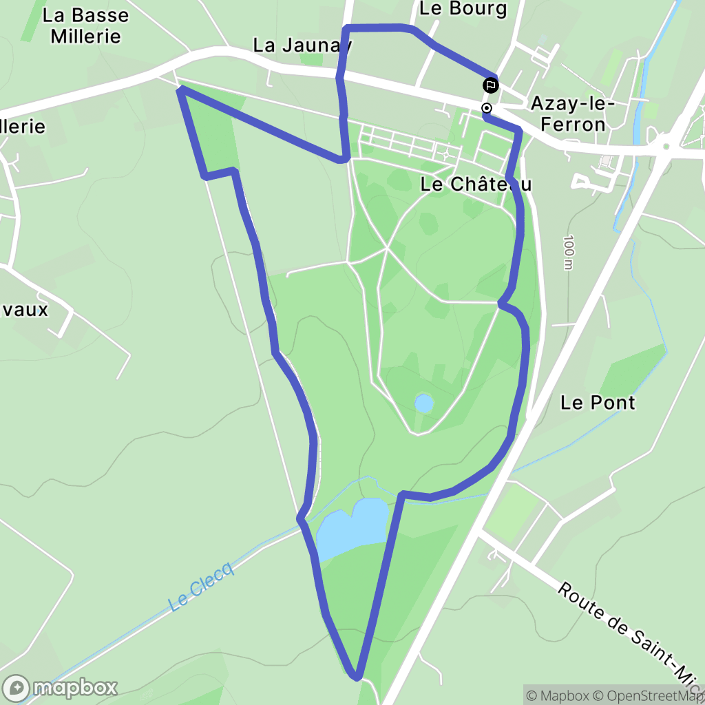Azay-le-Ferron : carte du parcours de randonnée - France