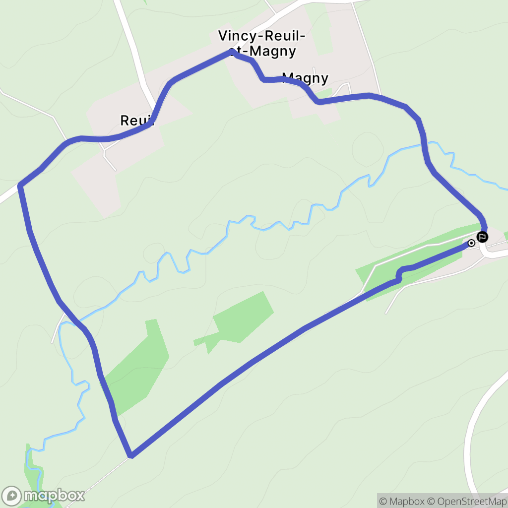 Vincy-Reuil-et-Magny : carte du parcours de randonnée - France