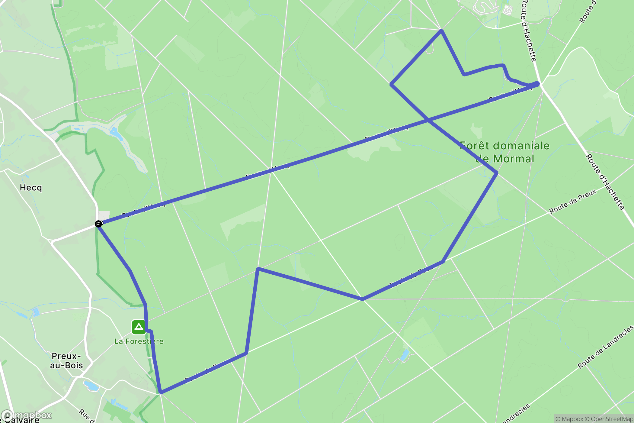 Hecq : carte du parcours de randonnée - France