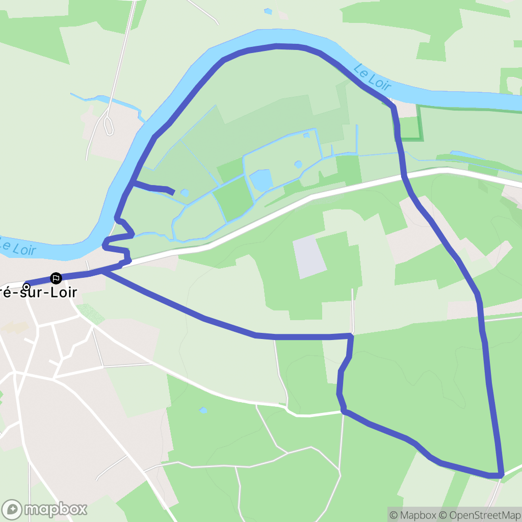 Cré-sur-Loir : carte du parcours de randonnée - France