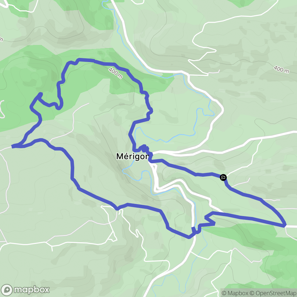 Mérigon : carte du parcours de randonnée - France