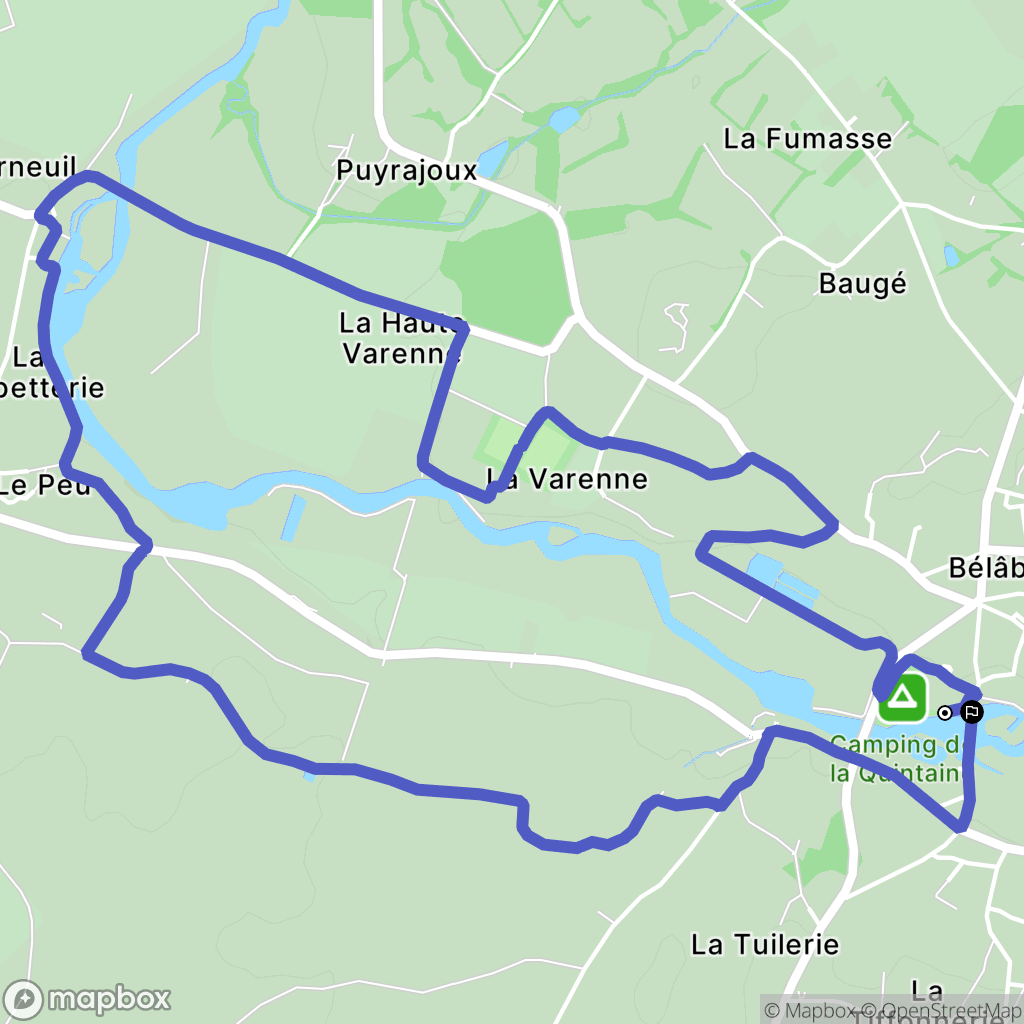 Bélâbre : carte du parcours de randonnée - France
