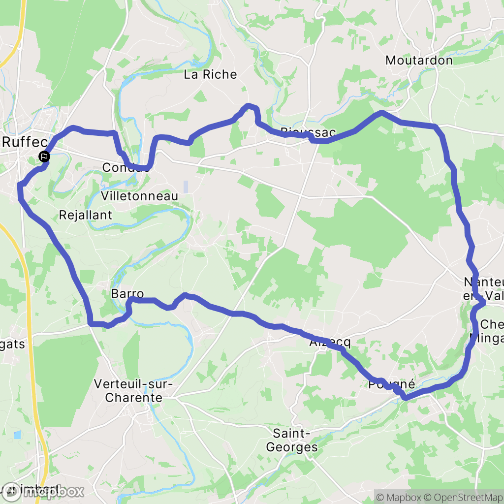 Ruffec : carte du parcours de randonnée - France