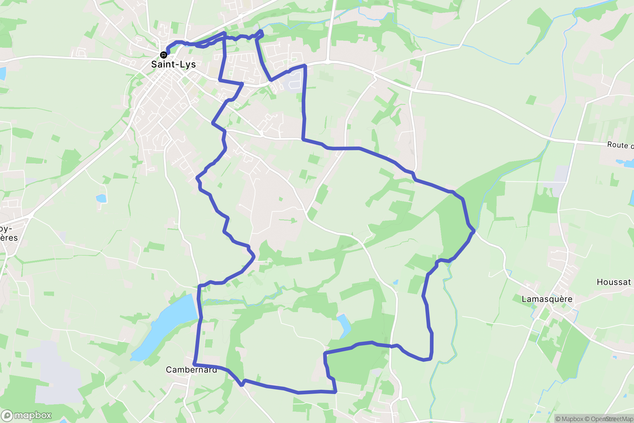 Saint-Lys : carte du parcours de randonnée - France