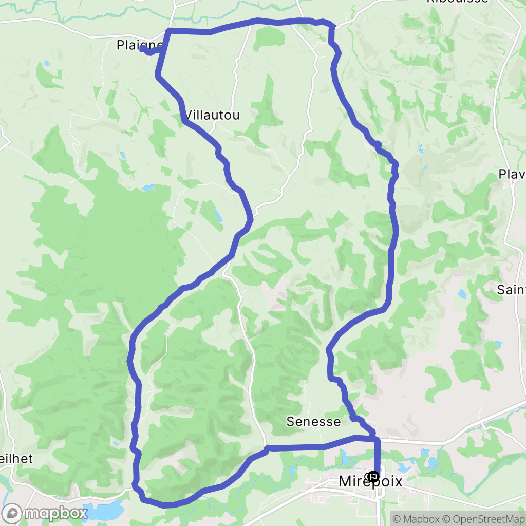 Mirepoix : carte du parcours de randonnée - France