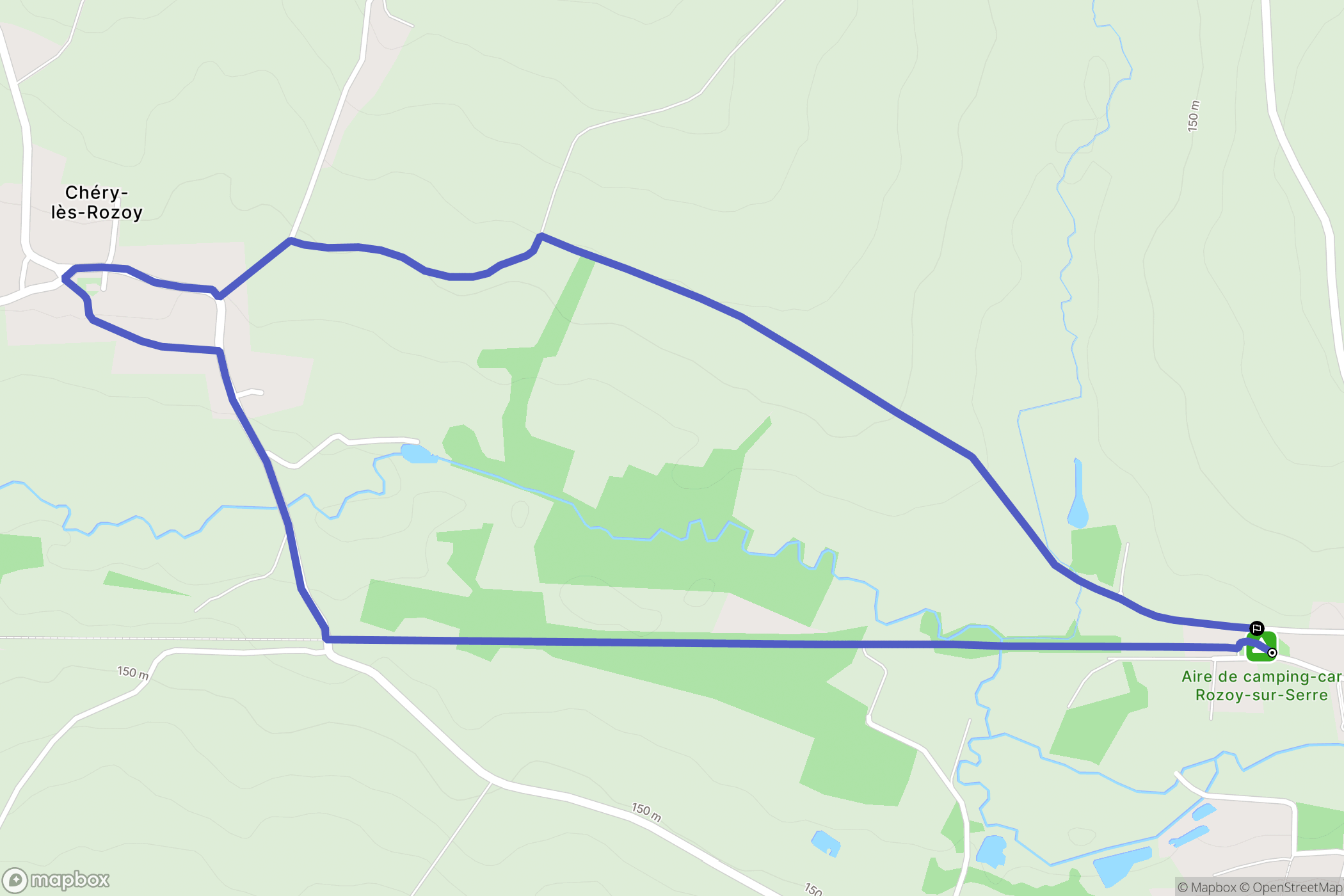 Rozoy-sur-Serre : carte du parcours de randonnée - France