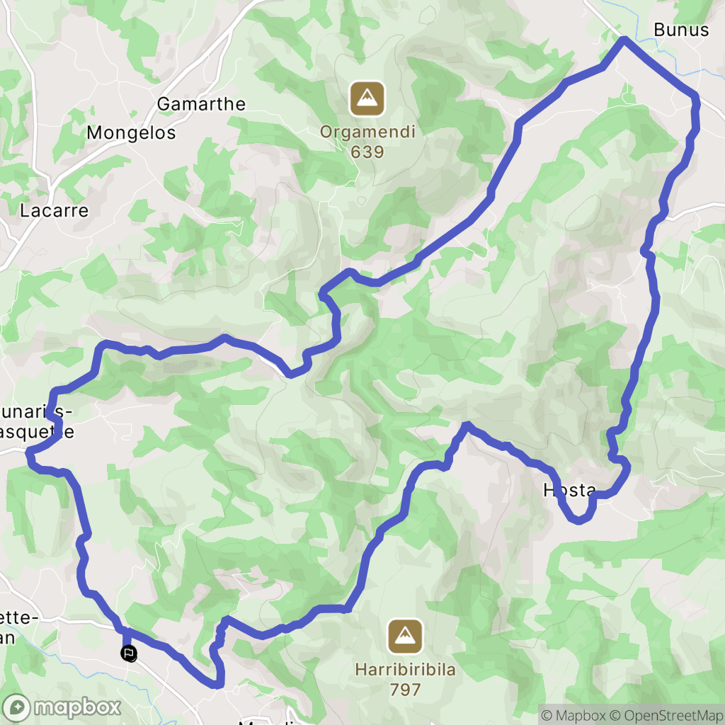 Lecumberry : carte du parcours de randonnée - France