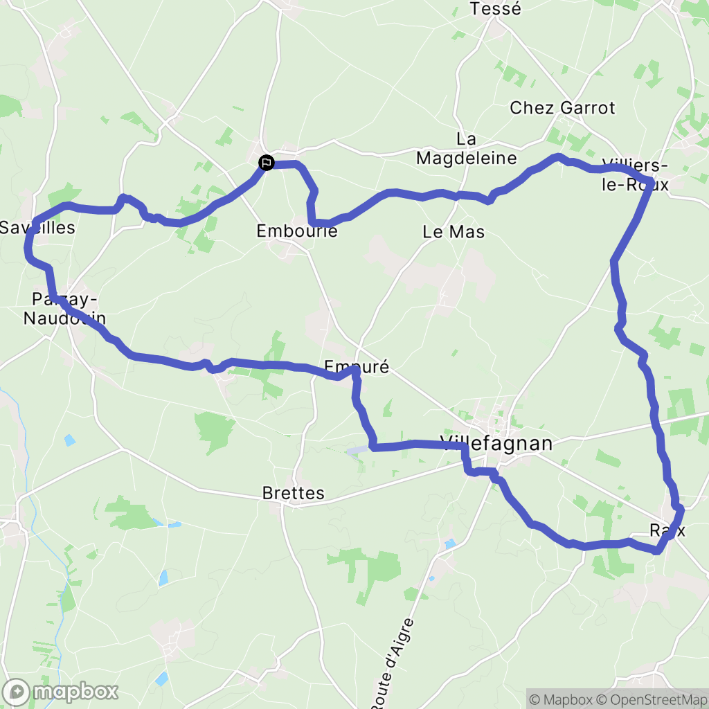Theil-Rabier : carte du parcours de randonnée - France