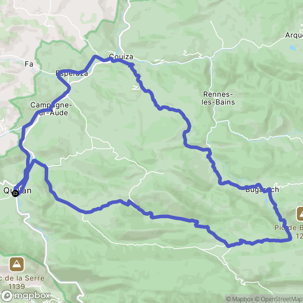 Quillan : carte du parcours de randonnée - France