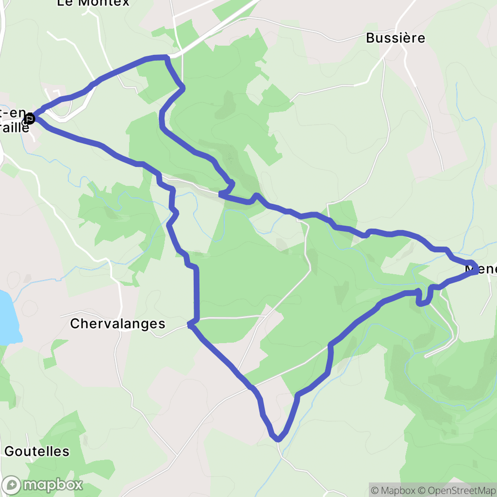 Condat-en-Combraille : carte du parcours de randonnée - France