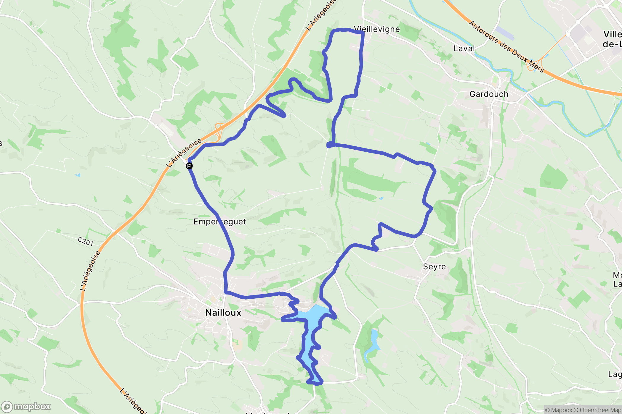 Nailloux : carte du parcours de randonnée - France