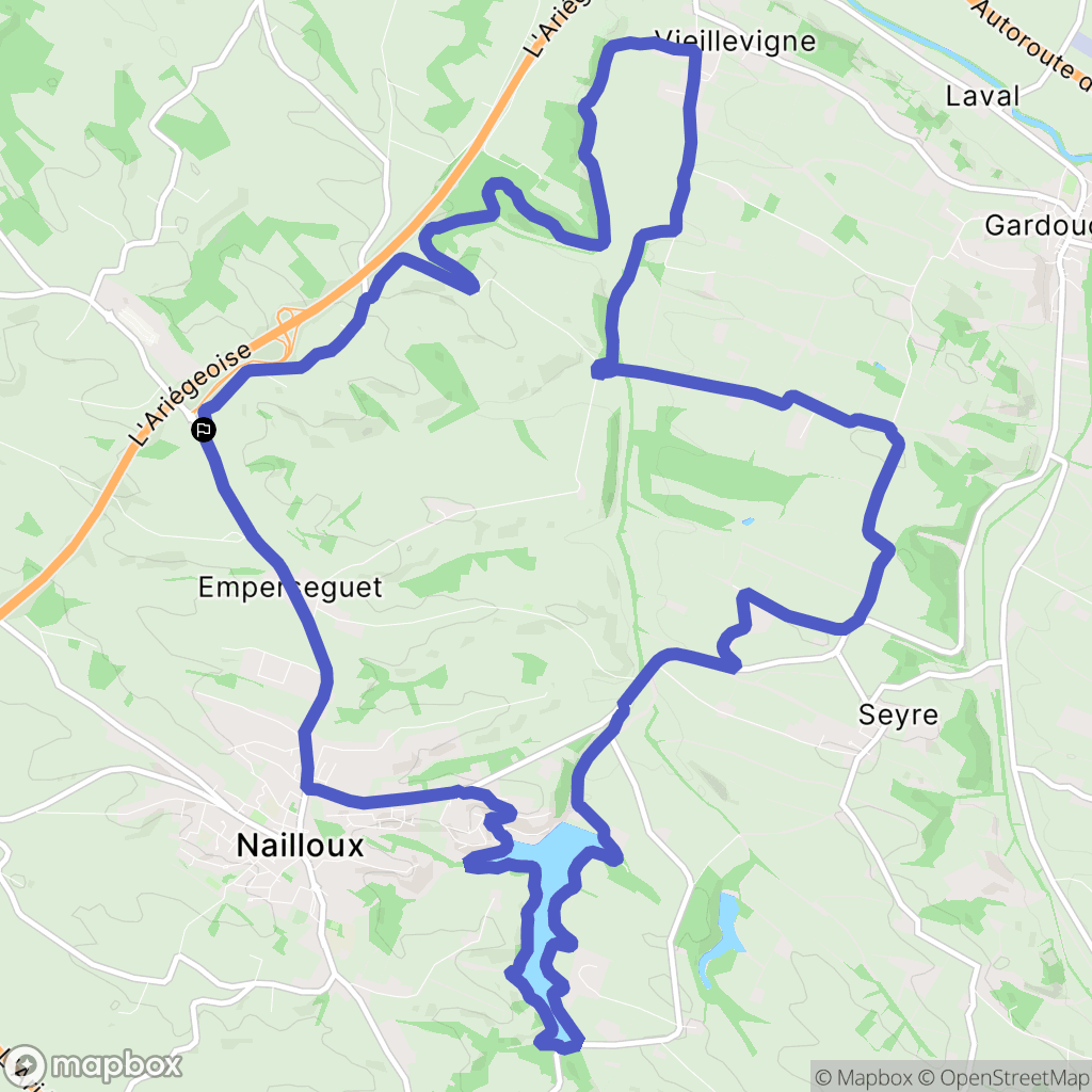 Nailloux : carte du parcours de randonnée - France