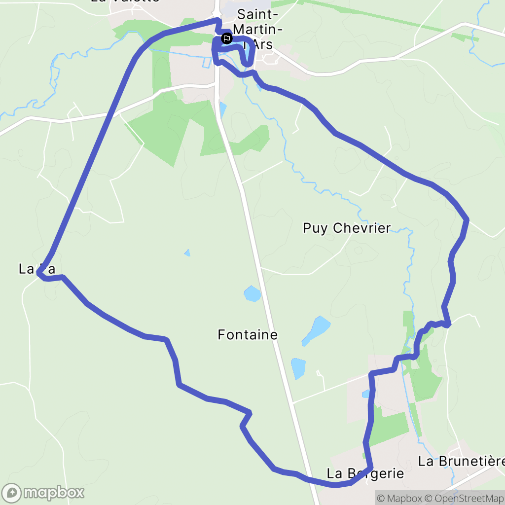 Saint-Martin-l'Ars : carte du parcours de randonnée - France