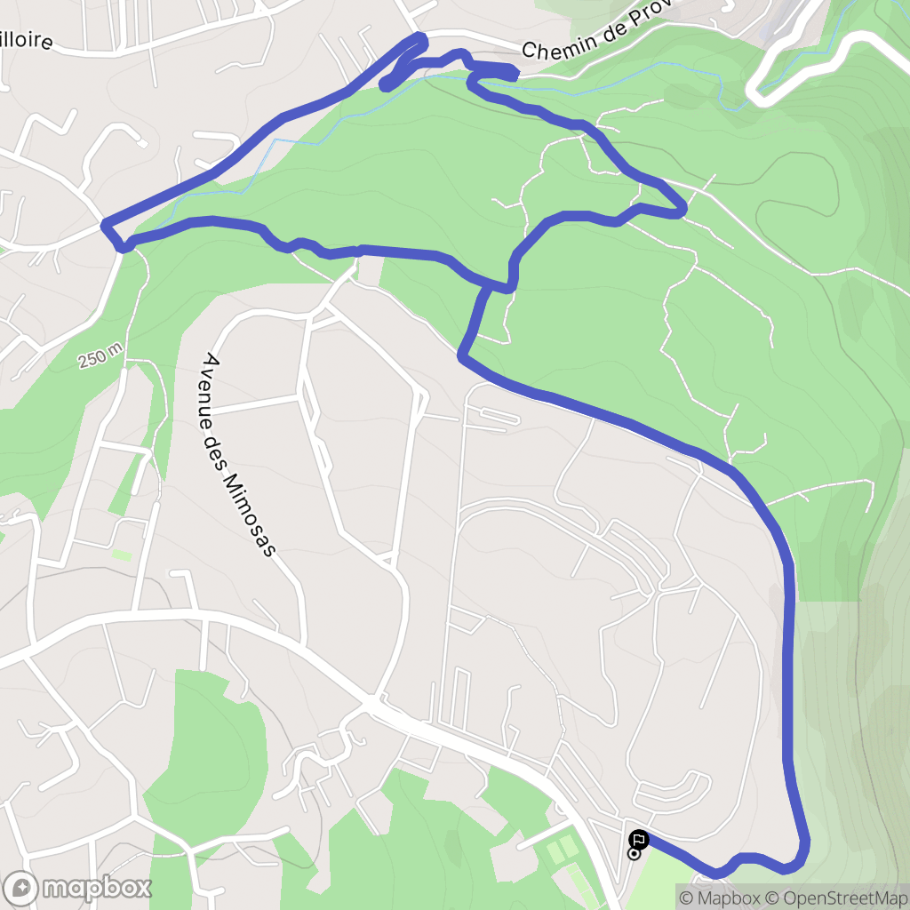 La Gaude : carte du parcours de randonnée - France