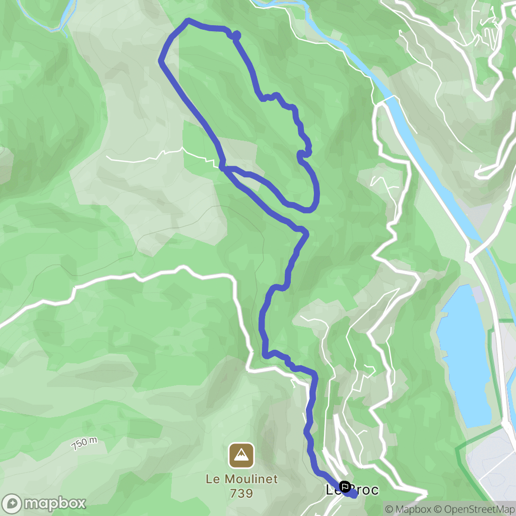 Le Broc : carte du parcours de randonnée - France