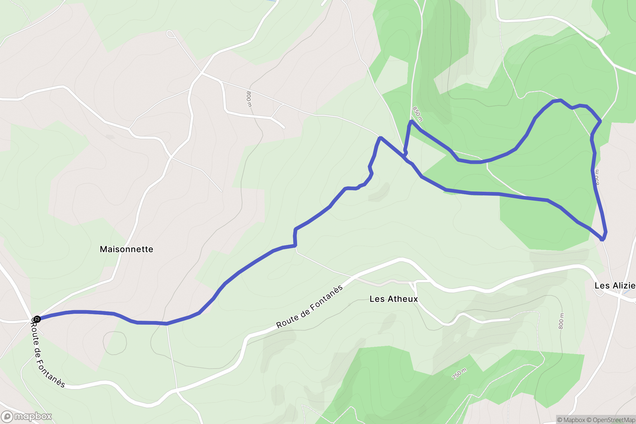 Saint-Héand : carte du parcours de randonnée - France