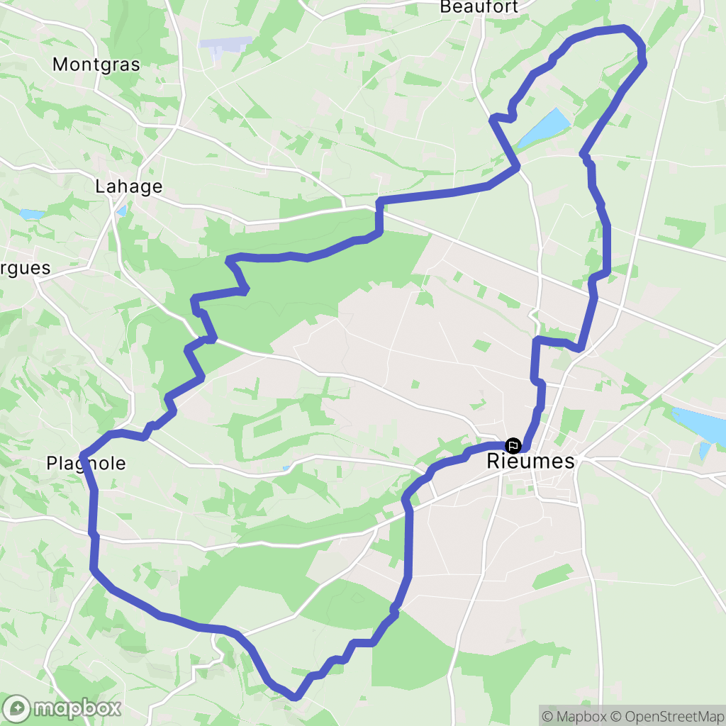 Rieumes : carte du parcours de randonnée - France