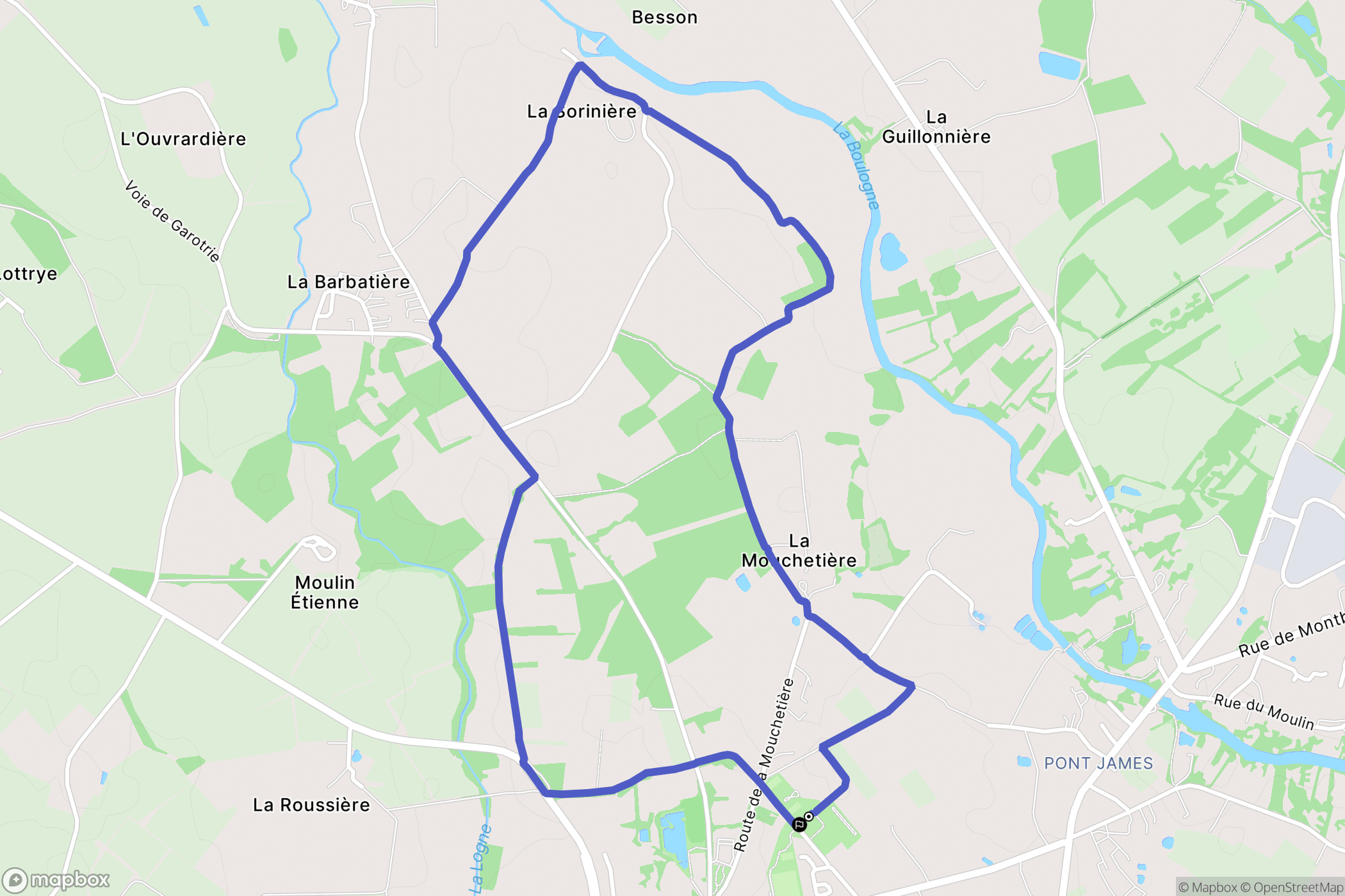 Pont-James : carte du parcours de randonnée - France