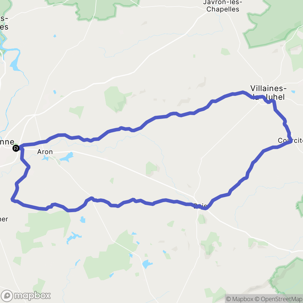 Mayenne : carte du parcours de randonnée - France