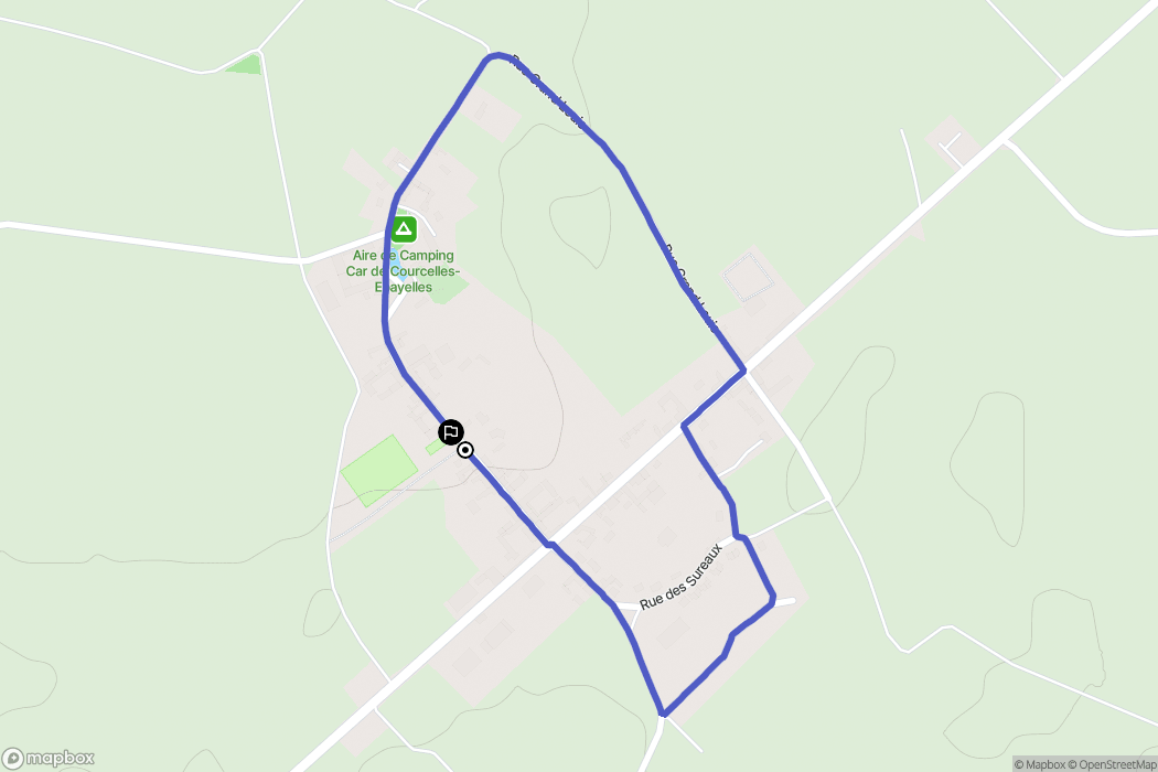 Courcelles-Epayelles : carte du parcours de randonnée - France
