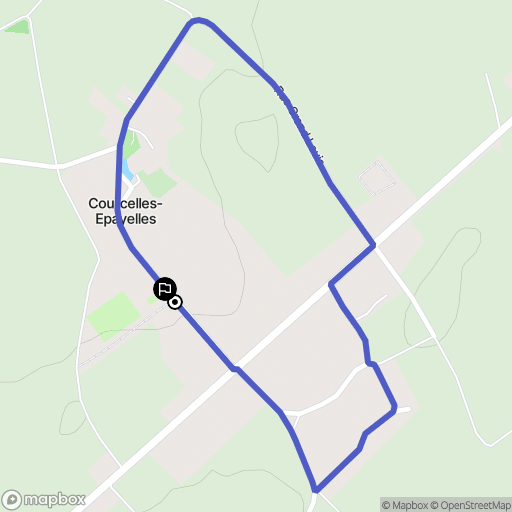 Courcelles-Epayelles : carte du parcours de randonnée - France