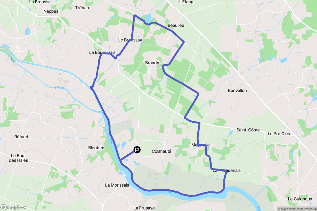 Frégréac : carte du parcours de randonnée - France