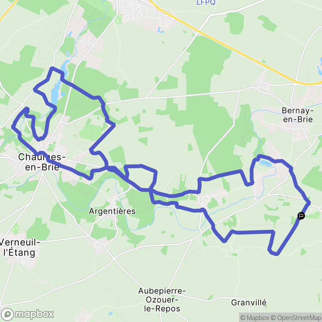 Courpalay : carte du parcours de randonnée - France