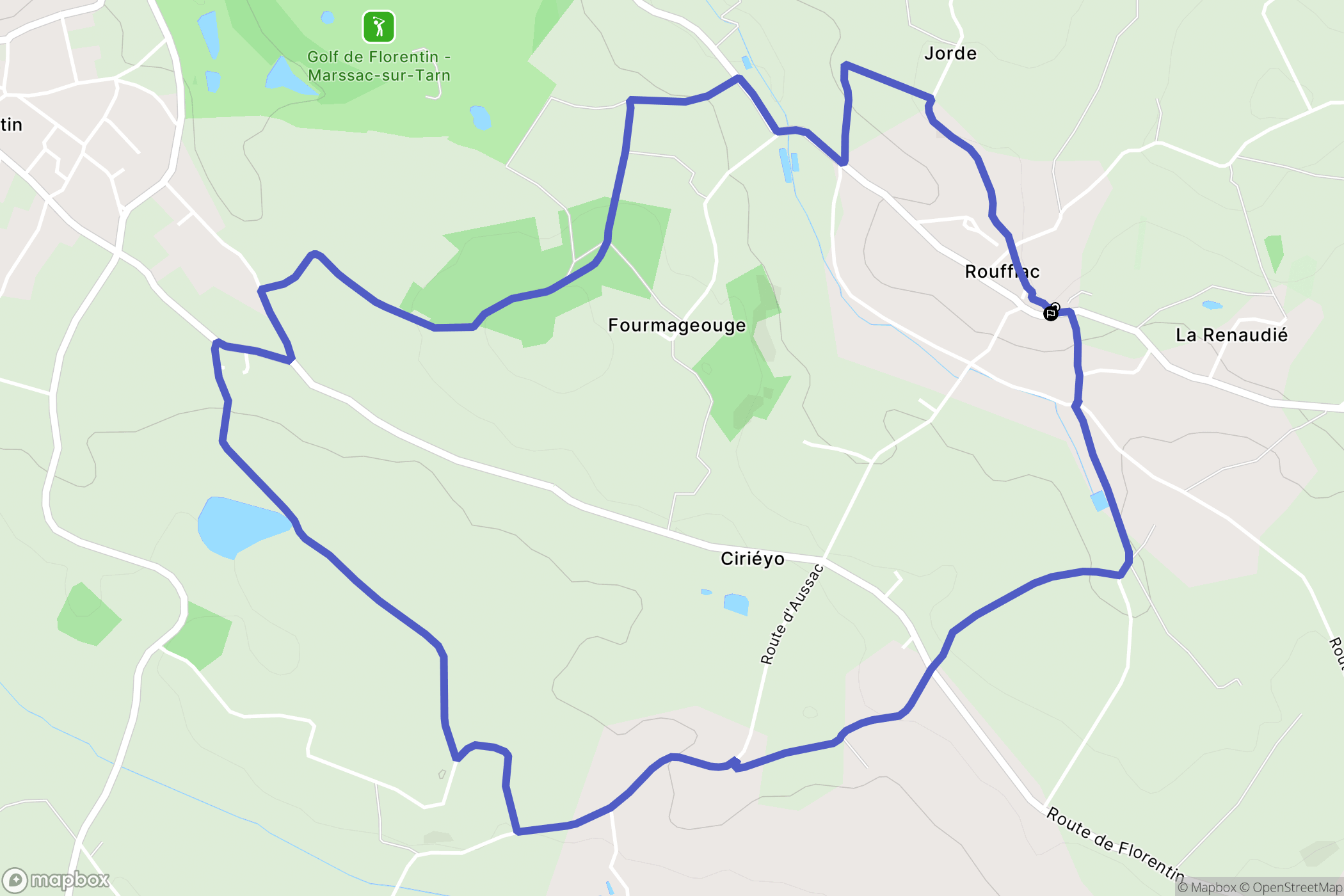 Rouffiac : carte du parcours de randonnée - France